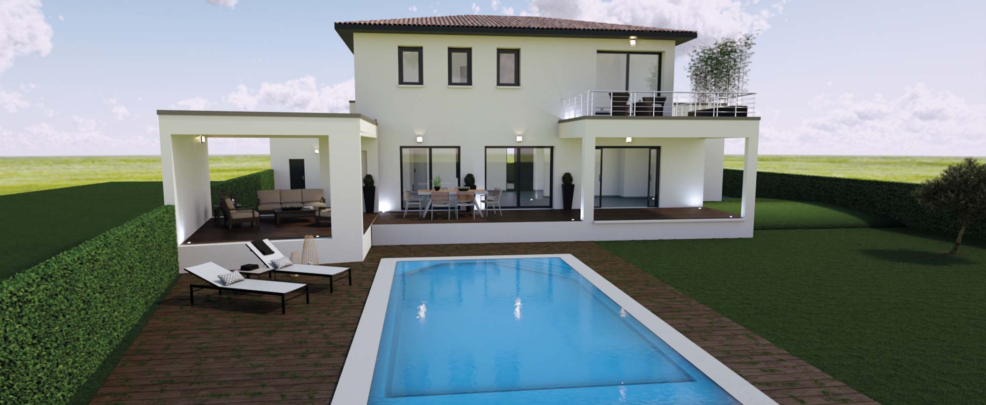 Maison étage 180 m² avec terrasses